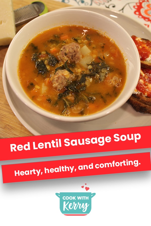 Red Lentil Sausage Soup