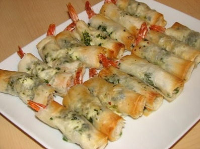 Herb and Feta Phyllo Wrapped Shrimp