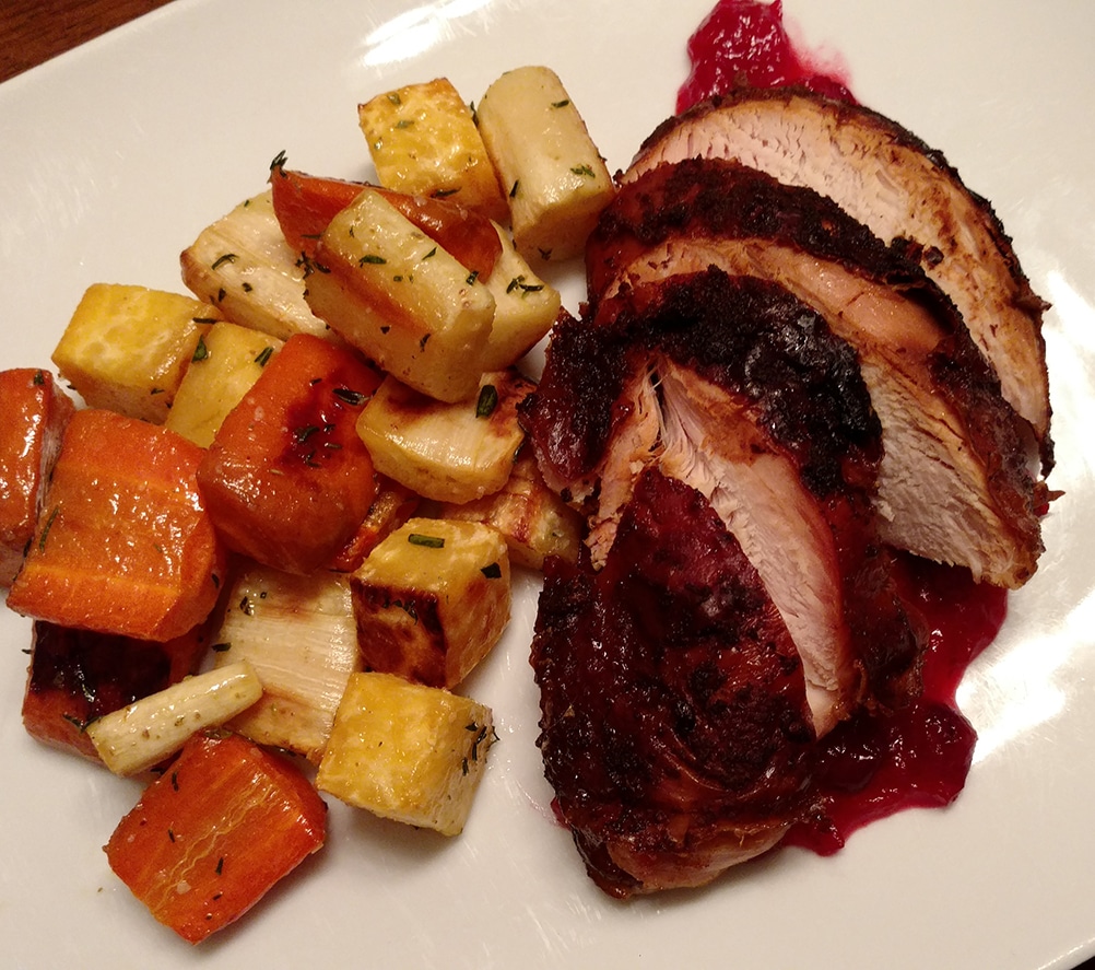 Roasted Root Vegetables and Turkey Dinner