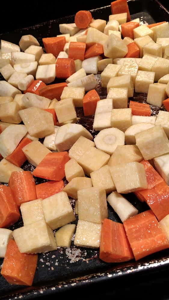 Root Vegetables on Pan