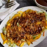 BBQ Chicken & Peach Salad | Crunchy, Sweet, & Tangy