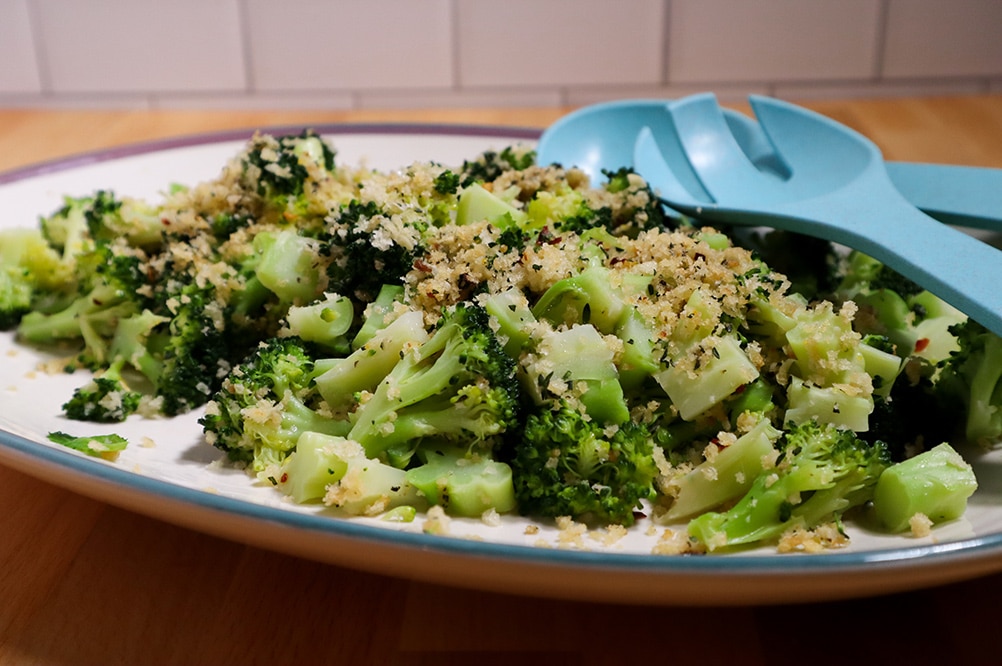 Broccoli with Garlic & Herb Breadcrumbs | Super Speedy Side Dish