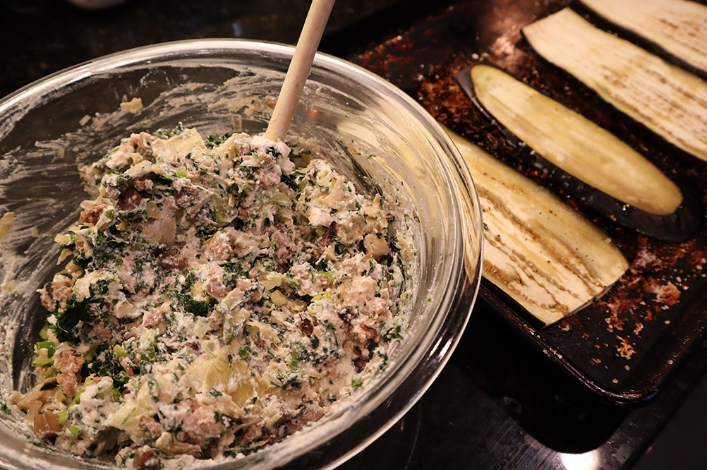 Spinach and Artichoke Eggplant Rollatini Cook with Kerry