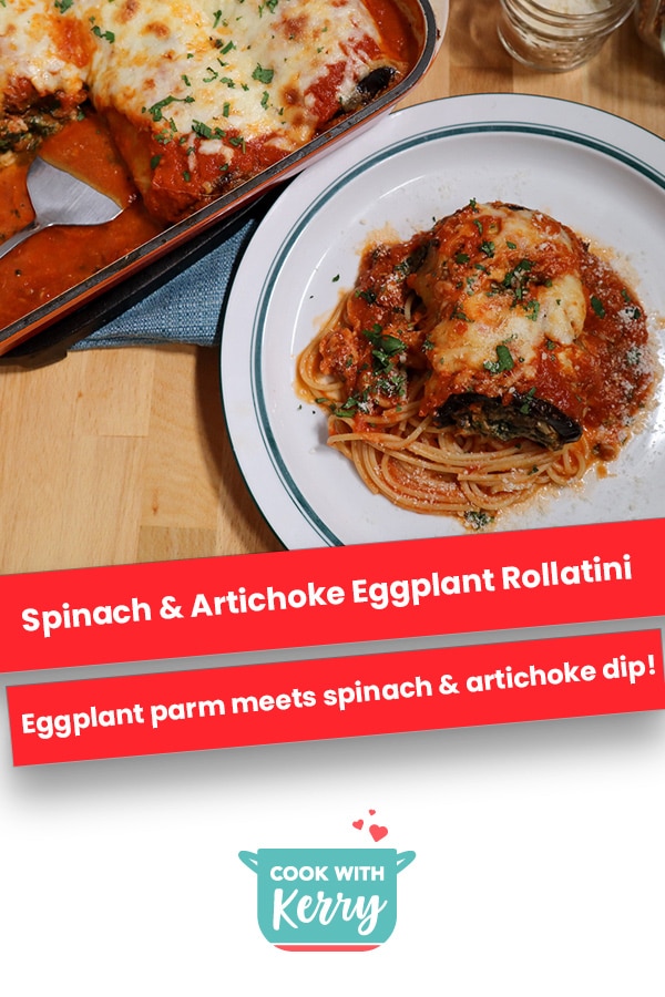 Spinach & Artichoke Eggplant Rollatini