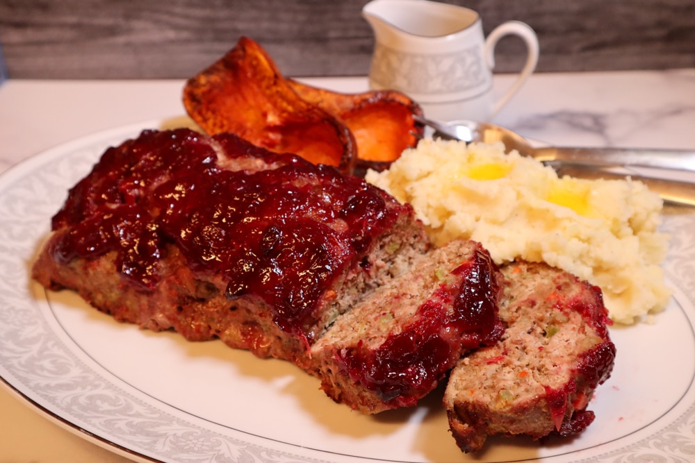 Cranberry Glazed Turkey Meatloaf