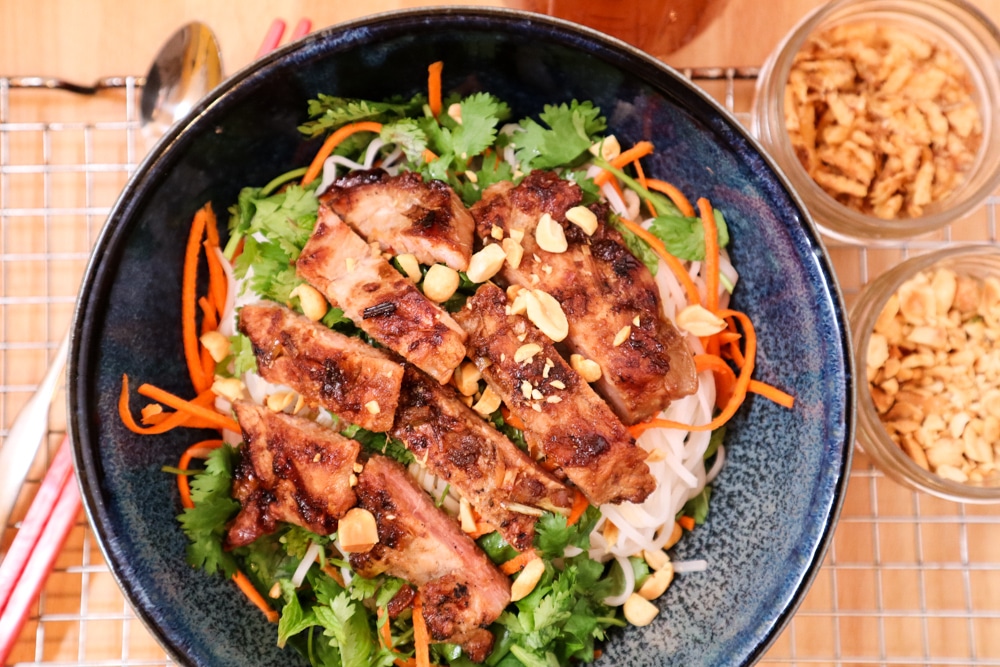 Lemongrass Pork Rice Noodle Bowls