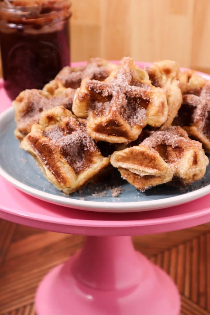 Churro Waffles & Chocolate Sauce