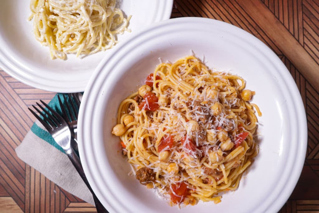 Chickpea & Chorizo Pasta