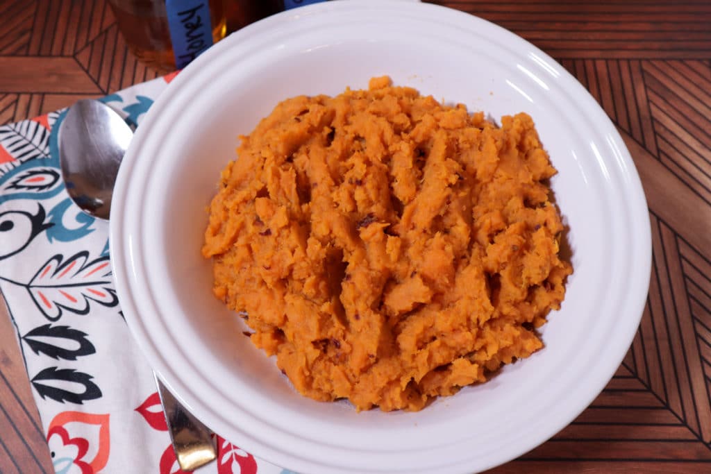 Easy Mashed Sweet Potatoes with Chipotles and Honey