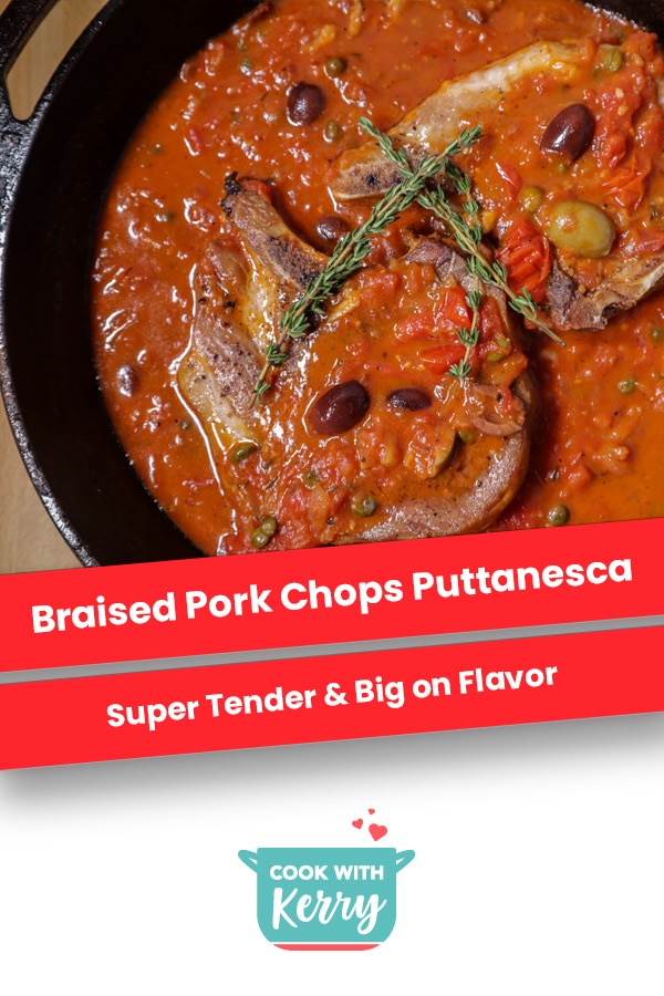 Braised Pork Chops Puttanesca | Super Tender Oven Baked Pork Chops