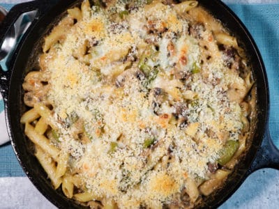 Philly Cheesesteak Pasta Skillet