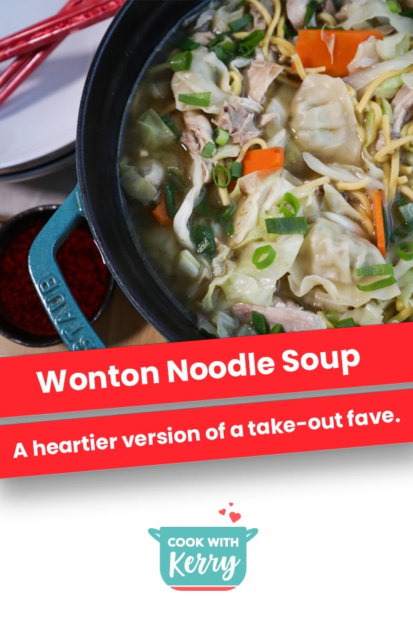 Wonton Noodle Soup with Chicken & Cabbage