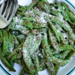 Charred Lemon Garlic Snap Peas