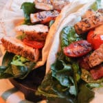 Chicken & Bacon Pita with Spinach, Tomatoes, & Feta Dressing