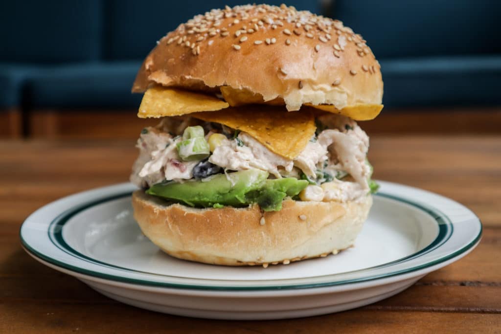 Southwest Chicken Salad Sandwich with Chipotle Lime Mayo