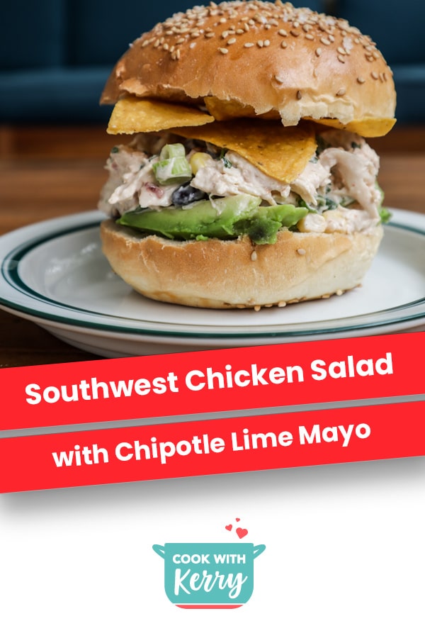 Southwest Chicken Salad Sandwich with Chipotle Lime Mayo