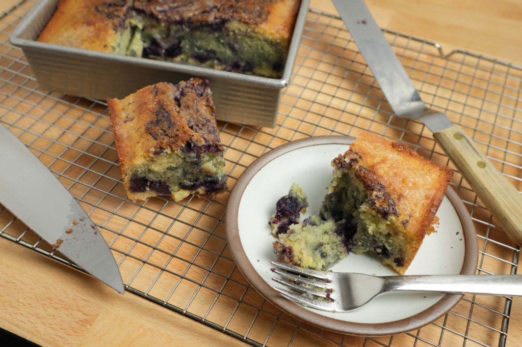 Blueberry Cornbread Snack Cake