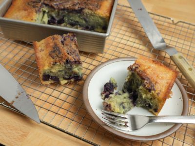 Blueberry Cornbread Snack Cake