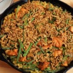 Chicken & Green Bean Baked Orzo | Complete with Crunchy Onions