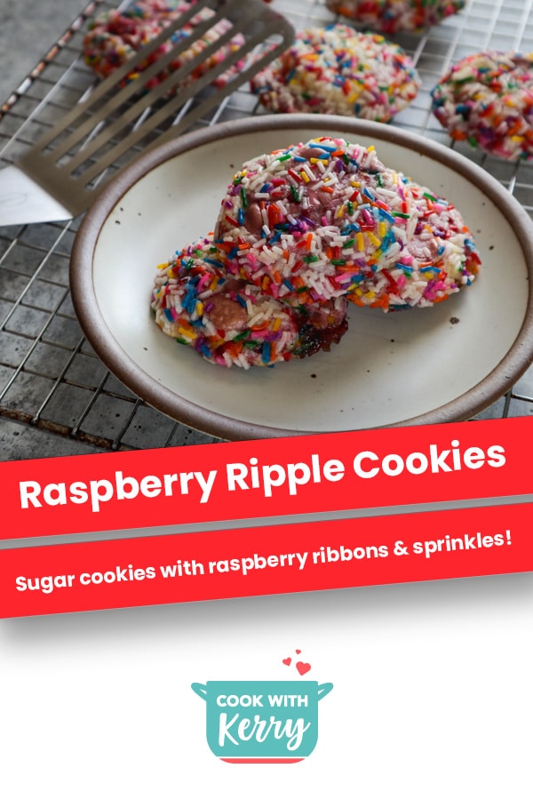 Raspberry Ripple Sprinkle Cookies | Soft Sugar Cookies with a Raspberry Ribbon